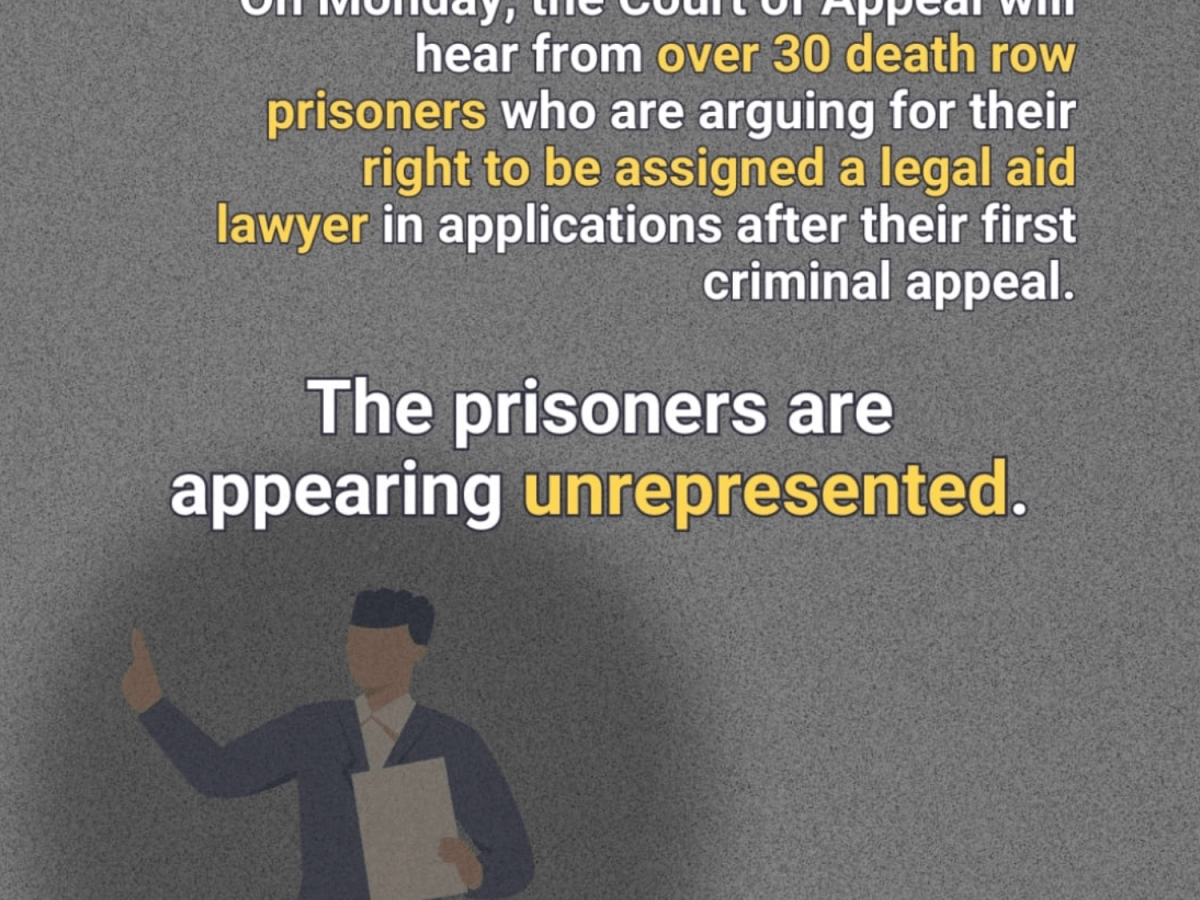 9 Sep Hearing for Over 30 Death Row&nbsp;Prisoners